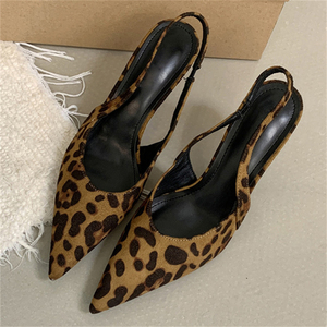 Nouvelle collection printemps-été, sandales à talons hauts sexy européennes et américaines, imprimé léopard, tongs pour femmes, pour les soirées - Product Image 1