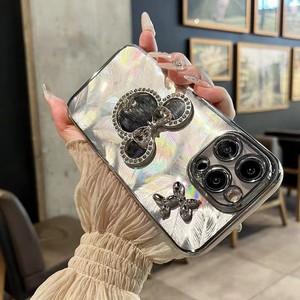 Nuovo cartone animato Mouse testa farfalla orso diamante placcato cassa del telefono con specchio per iPhone 16 15 Pro Max 14 13 <span class=keywords><strong>Cover</strong></span> posteriore morbida - Product Image 6