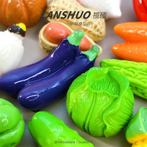 Juguetes de Verduras Realistas en Miniatura, Set de Joyería DIY de Resina Plástica, Bolsa Sorpresa, Venta al Por Mayor - Product Image 2