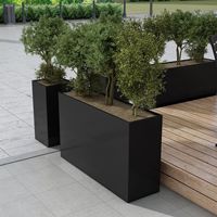 Pots à fleurs en aluminium enduit de poudre durables et personnalisés de 16 L avec trou de drainage pour une utilisation à la maison, en extérieur et dans les jardins