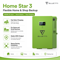 BLUETTI 3kWh Stasiun Penyimpanan Energi Rumah dengan Input Surya 2000W dan Output 2kW untuk Listrik Darurat saat Pemadaman