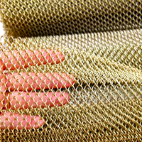 Maille de chaîne en bronze antique - Tissu décoratif en acier inoxydable à tissage uni