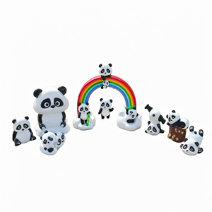 Etechan - Juego de Esculturas de Jardín con Forma de Arcoíris Panda, Fibra de Vidrio FRP, Decoración para Exteriores - Product Image 1