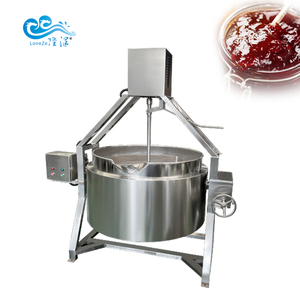 Grande bouilloire de cuisson électrique à gaz commerciale <span class=keywords><strong>chaudière</strong></span> industrielle double veste bouilloire à vapeur cuisinière avec mélangeur - Product Image 4