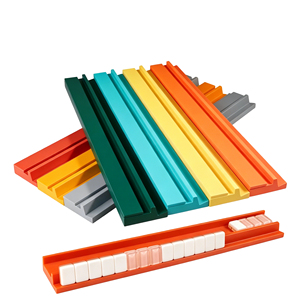 Jeu de Mahjong américain orange avec <span class=keywords><strong>4</strong></span> plateaux et pousseurs intégrés de 20 pouces (50 cm) de longueur, échantillon disponible avec finition des bords sécurisée - Product Image 3
