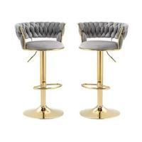 Chaise de bar pivotante en velours classique rétro moderne, réglable pour la maison, le bar, l'extérieur, l'hôtel, le salon, la salle de sport, l'hôpital