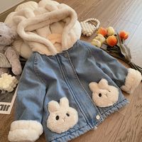 Filles Denim veste laine d'agneau automne porter 2025 nouveau hiver petits et moyens enfants en peluche épais printemps automne hiver
