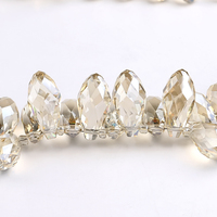 Zhubi 10X20MM 12X25MM perles de verre à facettes en vrac couleurs naturelles cristal Briolette perles en forme de larme pour la fabrication de bijoux