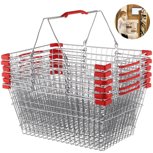 Electroplated Steel Handheld Shopping <b>Basket</b> Convenient Store <b>Storage</b> <b>for</b> Vegetables From Metal Supermarket - Product Image 5