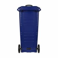 Conteneur à déchets en métal d'extérieur avec couvercle et roues, poubelle en acier galvanisé durable pour hôtel, école, usine