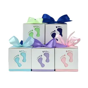 Vente en gros de boîtes d'emballage imprimées personnalisées pour fête de baby shower et collations pour chocolat sucré Boîtes de bonbons de cadeau de mariage en carton de luxe