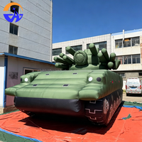 Modèle de char gonflable avec souffleur pour accessoires de fête, véhicule missile réaliste pour décors de scène et expositions muséales