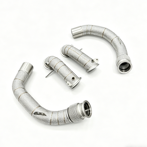 Collecteur d'échappement personnalisé pour BMW M5 F10 F15 M6 F06 F12 F13 F90 S63 4.4T avec bouclier thermique - Product Image 1