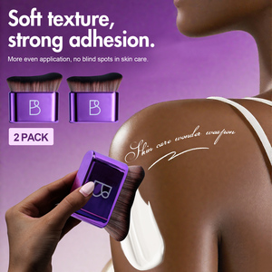 Brocha Autobronceadora BS-MALL para Rostro y Cuerpo, Brocha de Maquillaje de Lujo con Logotipo Personalizado, Mango de Plástico Vegano <span class=keywords><strong>Ultra</strong></span> Suave, Brocha Kabuki para Contorno y Bronceado - Product Image 4