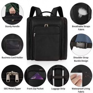 Free Sample Relavel Backpack Cosmetic <b>Bag</b> for Makeup Artists Product Storage Makeup Brush Storage with Removable <b>Dividers</b> - Product Image 4
