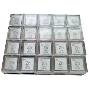 Kemurnian tinggi 99.995% zinc cube metal element cube dengan permukaan dipoles