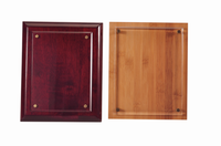 Plaque d'honneur d'entreprise : Deux styles - Surface brillante émaillée rouge et texture imitation bois