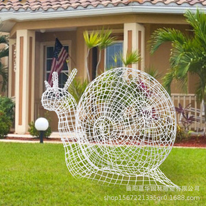 Sculpture d'escargot en acier inoxydable et fer forgé, faite à la main, décoration de jardin extérieure - Product Image 3