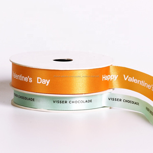 Can print with logo for chocolate Christmas <span class=keywords><strong>Decoration</strong></span> ribbon flowers, gift packaging Polyester printed satin ribbon - Product Image 6
