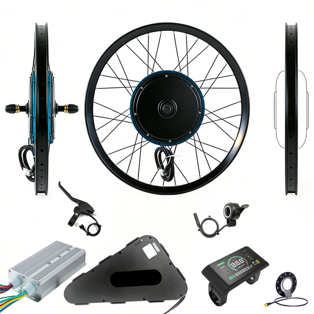 EZREAL 72V 3000W/2000W Ebike Conversion Kit Brush Gear Hub Motor Lithium Battery Display for 20-29 Inch Electric Bike