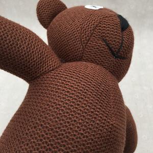Высокое качество 36 см, медведь, вязаный крючком хлопок, мягкая игрушка, плюшевый мишка, мультяшная коричневая фигурка, кукла - Product Image 5