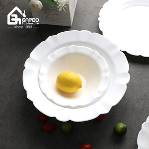 Chine usine nouvelle assiette à soupe en forme de tournesol 9 pouces assiette à pâtes profondes en verre <span class=keywords><strong>opale</strong></span> blanc plat blanc pur résistant à la chaleur - Product Image 6