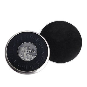 แผ่นรองแก้วโลหะเคลือบโลหะแบบกำหนดเองโลโก้กลางได้แผ่นรองเครื่องดื่มอลูมิเนียมอัลลอยสังกะสีของขวัญส่งเสริมการขายระดับพรีเมียมสำหรับใช้ในธุรกิจ - Product Image 2