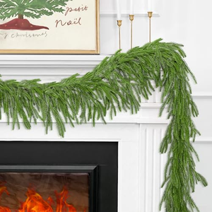 Soft and Bendable Real Touch <b>Garland</b> <b>Christmas</b> Greenery Realistic <b>Christmas</b> <b>Garland</b> <b>for</b> Fireplace Mantle <b>Stairs</b> Table - Product Image 1