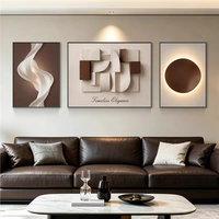 Décoration Murale Luxe Léger : 3 Paires d'Art Mural Imprimé en Porcelaine Cristalline pour Salon, Maison et Bureau