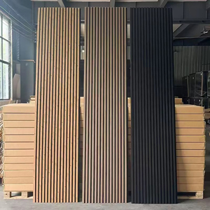 Panel Acústico de Absorción de Sonido, Paneles Acústicos de Listones de Madera con Fieltro PET Ecológico para Decoración de Hoteles y Estudios Modernos APK013 - Product Image 1
