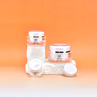 Pot en plastique rond à paroi épaisse en acrylique blanc pour soins de la peau, hydratation quotidienne avec tonique et sérum, 5g 10g 15g 20g 30g 50g