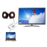 Mini Convertidor HDMI a VGA 1080P Full HD Plug and Play con Audio de 3.5mm, Adaptador HDMI2VGA para PC, Laptop, Monitor, HDTV