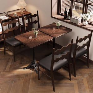 Juego de Mesa y Sillas de Comedor de Diseño Retro de Alta Gama para Restaurante Occidental y Cantina de Hotel - Product Image 1