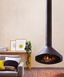 Cheminée suspendue au plafond de style <span class=keywords><strong>moderne</strong></span>, en acier, pour foyer à bois, foyer rotatif flottant - Product Image 6