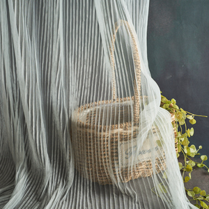 Vendita calda <span class=keywords><strong>Crepe</strong></span> Design 100% poliestere pieghettato morbido Tulle tessuto esagonale moda vestito gonna tessuto - Product Image 4
