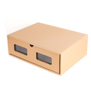 Ngăn kéo giày các tông lưu trữ hộp giấy <span class=keywords><strong>kraft</strong></span> hộp giày PVC cửa sổ giày bao bì Hộp ngăn kéo - Product Image 2