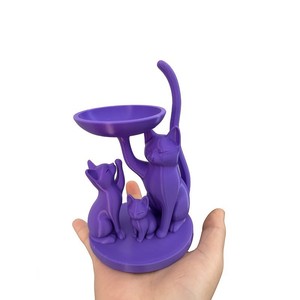 Plateau en céramique blanche pour famille de chats, porte-clés décoratif moderne pour l'entrée de la maison - Product Image 2