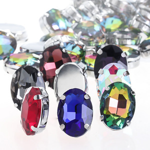 Oval crystal claw diamond, glass hand-sewn diamond, hair band, <b>wedding</b> dress, crystal diamond <b>accessories</b>, super oval diamond - Product Image 1