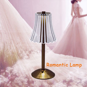 コードレス充電式テーブルランプ3色無段階調光USB充電バッテリー駆動クリスタルシャンパンゴールドフラワーLEDデスクランプ - Product Image 5