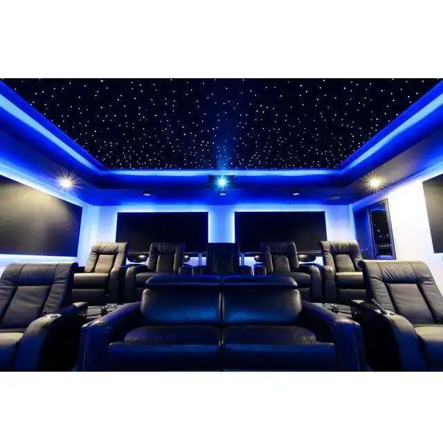 02 Rich Factory Price RF Remote Twinkle Starry Sky RGBW Light Fiber Optic Star Ceiling Panels for Home Theater system