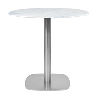 Table à manger en marbre Table à manger de luxe en métal simple en acier inoxydable Base Café Boutique Bureau Table à manger d'affaires