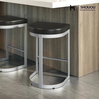 Tabouret de bar en métal de style nordique moderne et minimaliste, chaise haute de réception, non réglable en hauteur, luxe léger, pour bar commercial, maison ou café