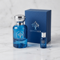 Flacon de parfum en verre personnalisable, design Mont Fuji, forme cylindrique, bouchon couronne sérigraphié, capacité 30ml 50ml 100ml