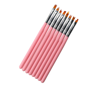 Pinceau à ongles floral ombré en forme de pétale, multifonctionnel, manche en plastique rose, nylon, pour peinture dégradée, outil de manucure professionnel - Product Image 1
