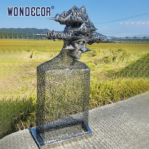 <span class=keywords><strong>Merveilles</strong></span> vente chaude conception personnalisée taille réaliste abstrait géométrique polyèdre super-héros atterrissage Sculpture en acier inoxydable - Product Image 5