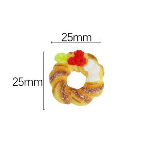 Breloques en résine à dos plat en forme de beignets de Noël, peintes à la main pour accessoires décoratifs DIY, jouets miniatures alimentaires - Product Image 6