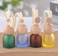 Diffuseur de parfum pour voiture 10 ml avec couvercle en bois, flacon en verre transparent pour parfum de voiture, diffuseur d'arômes