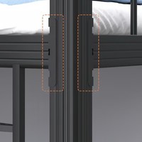 Lit simple en acier conçu en usine, très vendu, avec 2 armoires de rangement pour adultes, idéal pour les appartements et les chambres.