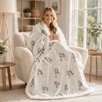 Nouvelle conception de couverture en polaire moelleuse, couverture en flanelle douce personnalisée avec imprimé lapin