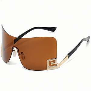 Lunettes de soleil tendance punk personnalisées avec logo, pour femmes et hommes, lunettes de soleil surdimensionnées sans monture, lunettes de soleil pour femmes - Product Image 6